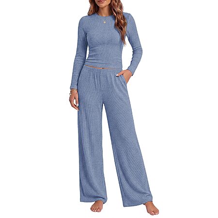 Ekouaer Lounge Sets for Women 2 Piece Long Sleeve Fall Pajamas Set