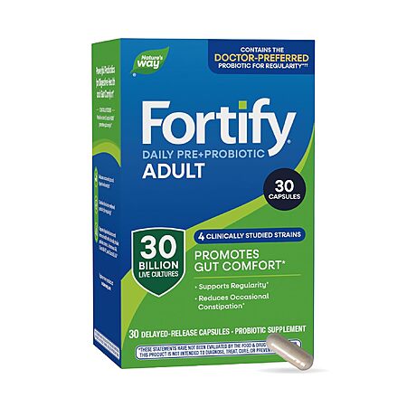 Nature's Way Fortify Daily Pre+Probiotic for Adults, 30 Billion CFUs, 30 ct