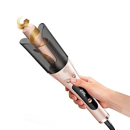 LANDOT Automatic Rotating Curling Iron 1 Inch Ceramic Hair Curler for Women