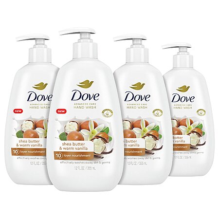 [S&S] Dove Advanced Care Hand Wash Shea Butter & Warm Vanilla 4 Count 12 oz