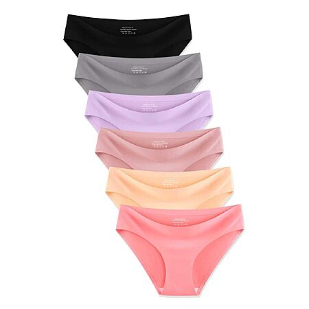 MISSWHO Womens Underwear Seamless Bikini Comfortable Panties No Show Invisibles Soft Ladies Stretchy Low Rise Hipster Briefs 6 Pack