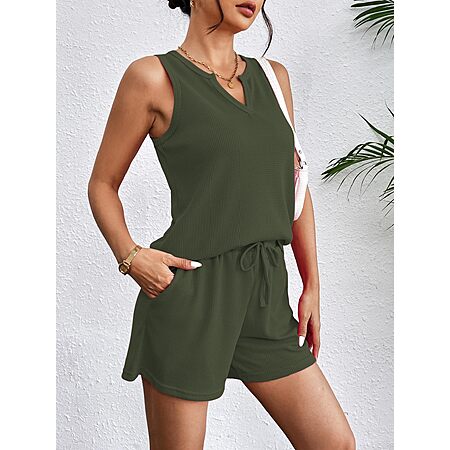 Ekouaer Women's Two Piece Short Sets Summer Casual Lounge Vacation Outfits