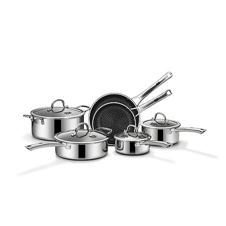SNOWCLAD Pots and Pans Set Non Stick | Stainless Steel Kitchen Cookware