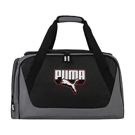 PUMA Form Factor Duffel Bag, Black/Cool Dark Grey/Red, One Size