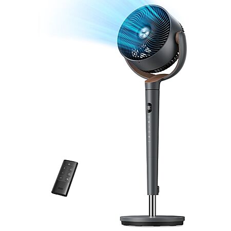 DREO Pedestal Fan for Bedroom, 100ft Airflow, Quiet DC Motor Standing Fan