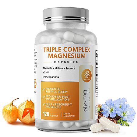 [S&S] Triple Magnesium Complex for Sleep & Clam Support, 120 Capsules