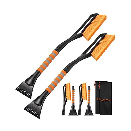 AstroAI 27" Snow Brush & Ice Scraper for Car Windshield Snow Remove, 2 Pack