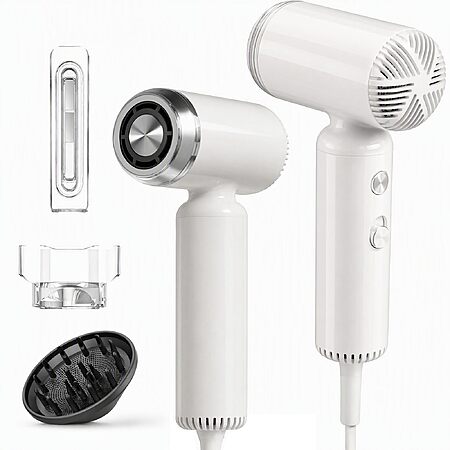 Webeauty Travel Mini High-Speed 200 Million Negative Ions Blow Dryer with Diffuser, 110,000RPM Brushless Motor for Fast Drying