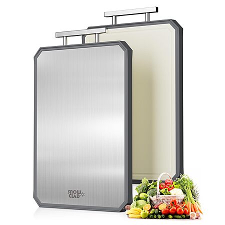 SNOWCLAD Stainless Steel Cutting Board,Non Toxic chopping for kitchen
