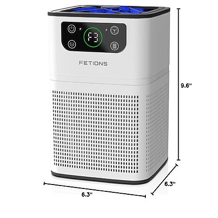 FETIONS Air Cleaner with Fragrance Sponge Sleep Mode 3-in-1 Filtration System, Compact with H13 Filter for Pet Dander Pollen Smoke Dust Odor, White,1 Pack