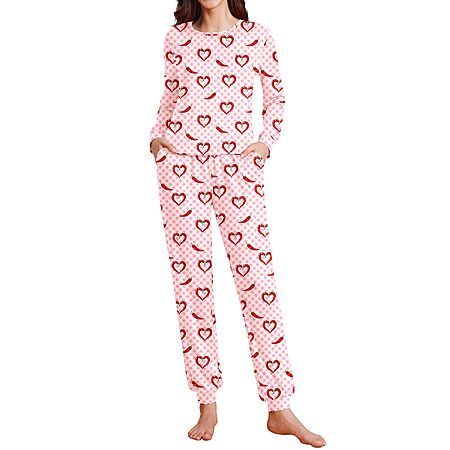 Ekouaer Womens Long Sleeve Pjs with Jogger Pants