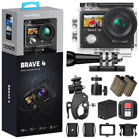 [Limited deal] AKASO Brave 4 Action Camera 4K30 Ultra Hd Waterproof Underwater Camera