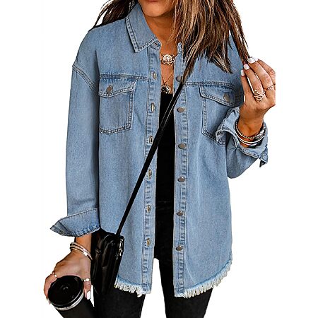 Dokotoo Button Down Jean Jacket for Women