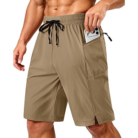 FOGFIRE Mens Swim Trunks Board Shorts Bath Suit with Pocket Khaki XL