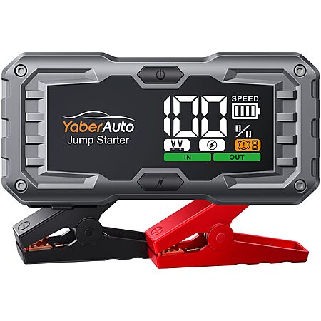 YaberAuto Car Battery Jump Starter 5500A Portable Car Jump Starter Battery Pack (10.0L Gas/9.0L Diesel), 12V Car Battery Jump Starter Portable, Jump Box with Jumper Cables