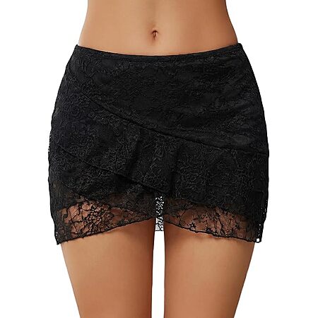 Avidlove Mini Skirt for Women Lace Ruffle Micro Short Skirts