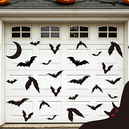 DAZONGE 25PCS Halloween Magnetic Stickers Bat Garage Door Decorations