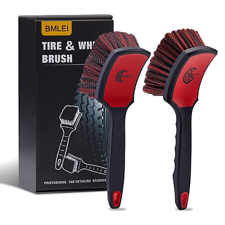BMLEI Wheel & Tire Brush Set, 2 Pack Car Wheel Brush & Tire Cleaner Brushes