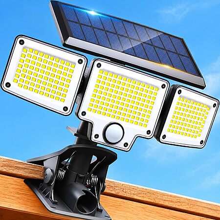 Clip on Solar Lights Outdoor,3000mAh Flood Lights with Motion Sensor,Remote