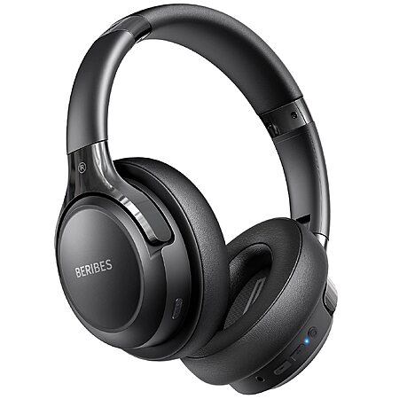 BERIBES Bluetooth Headphones Over Ear Wireless HiFi Stereo Headsets 65H 6EQ (Black)