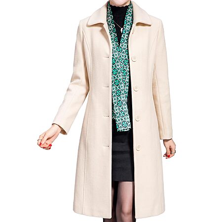 Jenkoon Women's Wool Trench Coat Winter Long Thick Overcoat Walker Coats