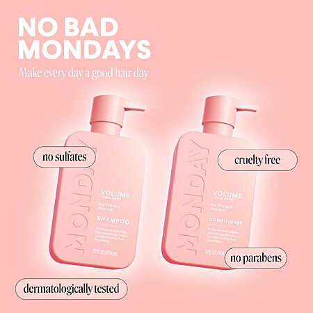 [S&S] MONDAY HAIRCARE Volume Shampoo + Conditioner Set (2 Count) 12 oz.