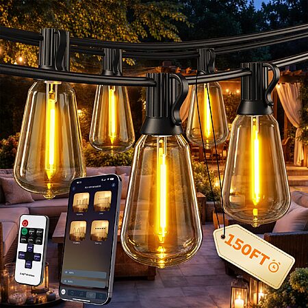 Ecoeve Outdoor String Lights, 150 FT Patio Lights for Outside