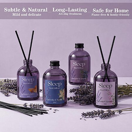 SCENTORINI Reed Diffuser Set, 6.76oz, Lavender Essential Oil Diffuser ...