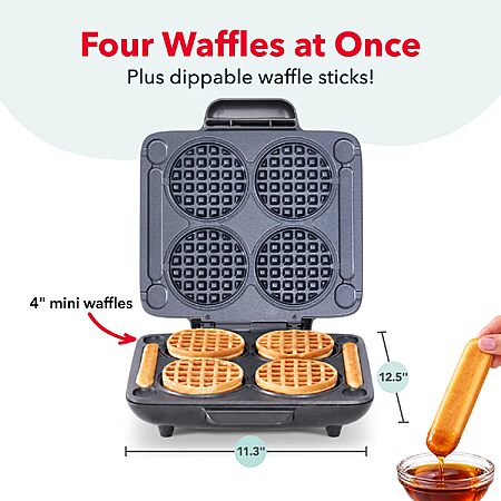 Dash Multi Mini Waffle Maker, Makes 4 Waffles at Once