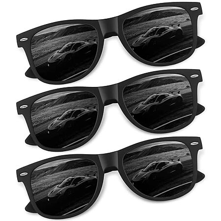 CGID Retro Polarized Sunglasses Men Womens Square Frame Black Shades UV400
