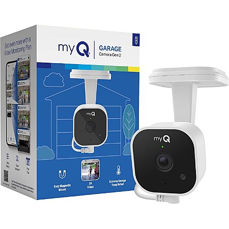 myQ Garage Plug-in Camera Gen 2 – 2K Smart Wi-Fi Garage Camera with Night Vision