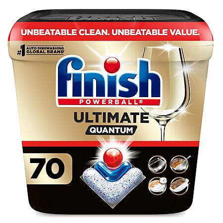 [S&S] Finish Ultimate Quantum Dishwasher Pods, Dish Detergent, Fresh Scent, 70ct