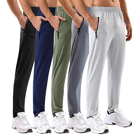 5-Pk MSGD Men's Stretch Lightweight Sweatpants w/ Zipper Pockets from $19 + Free S&H