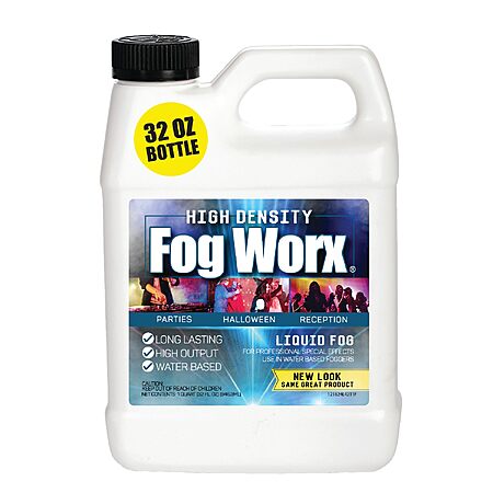 Prime- FogWorx Extreme High Density Fog Juice - Quart – 32 Fluid Ounces of Long Lasting, High Output, Odorless Water Based Machine Fluid for 400 to 1500 Watt Machines