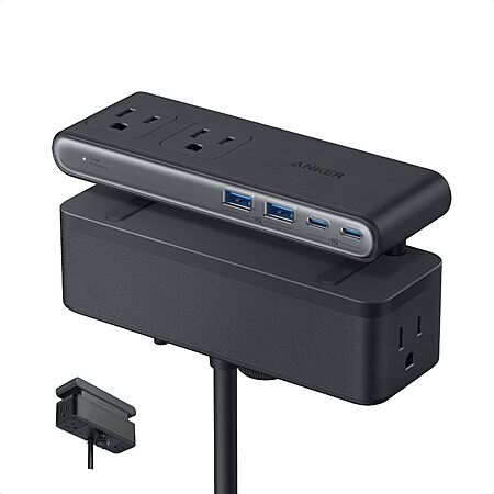 Prime- Anker Nano Power Strip, Desk Clamp, 70W Max, 1500J Surge Protector, 2 USB C