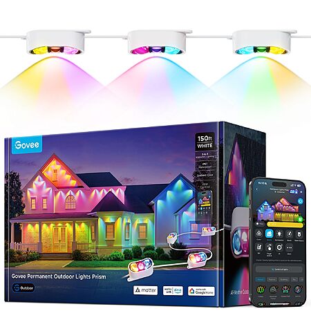 Prime- Govee Permanent Outdoor Lights Prism 150ft, White