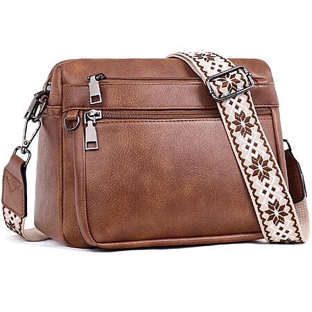 ATERITSSI Medium Vegan Leather Crossbody Bags for Women, Multi-Pocket Purse