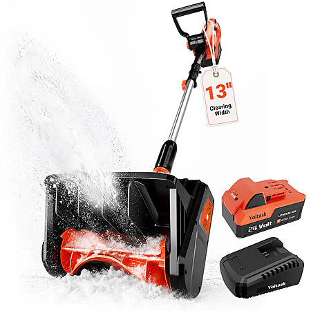 Voltask - 24V 13-Inch Brushless Cordless Electric Snow Shovel