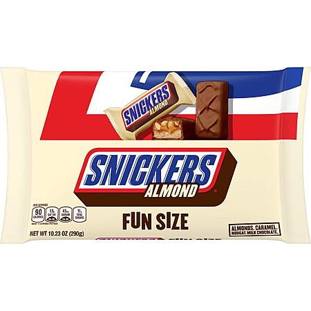 [S&S] SNICKERS Almond Fun Size Chocolate Bars, Individually Wrapped, 10 ...