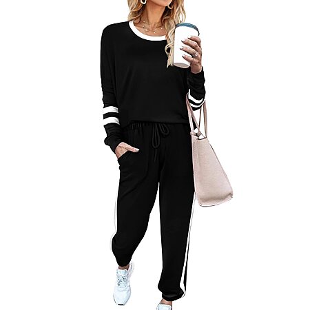 Aloodor Workout Sets for Women 2 Piece Outfits Casual Loose Fitting Tops Winter Clothing for women