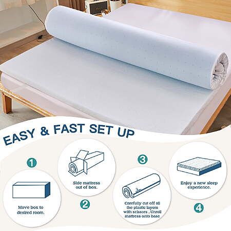 Airensky 3 inch Twin Gel Memory Foam Mattress Topper, Cooling Infused, CertiPUR-US & OEKO-TEX Cover, Pressure Relief(Full)