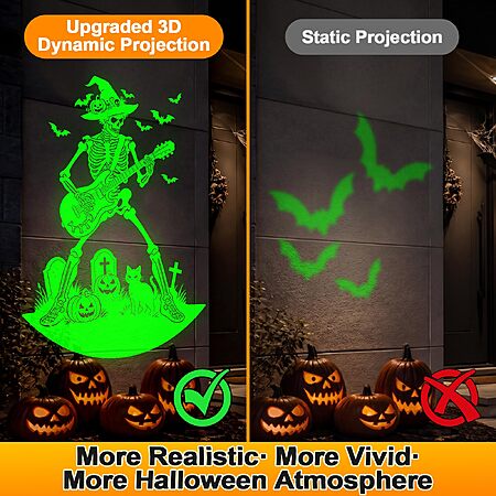 12-in-1 Halloween Projector Lights Outdoor, Dynamic Projection Light