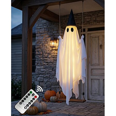 CYSKXYI Halloween LED Spooky Swinging Ghost Decoration