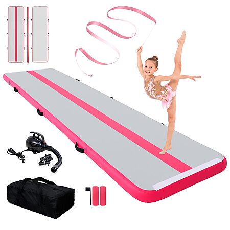 FunWater 13ft Inflatable Gymnastics Mat Tumble Track 4in Thick