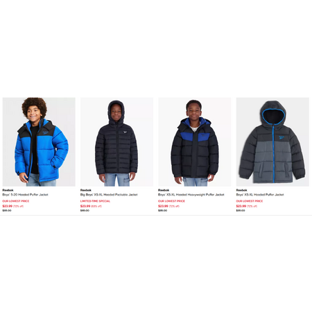 Reebok Puffer Jackets