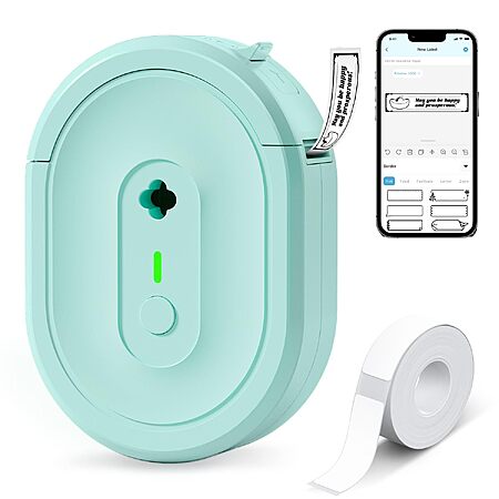 NDYIN N12 Label Maker Machine with 1 Tape Bluetooth Label Printer
