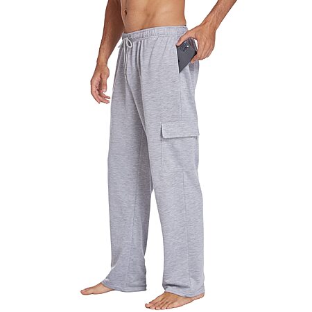 Deyeek Men's Cargo Pants Wide Leg Workout Sweat Pants with Pockets