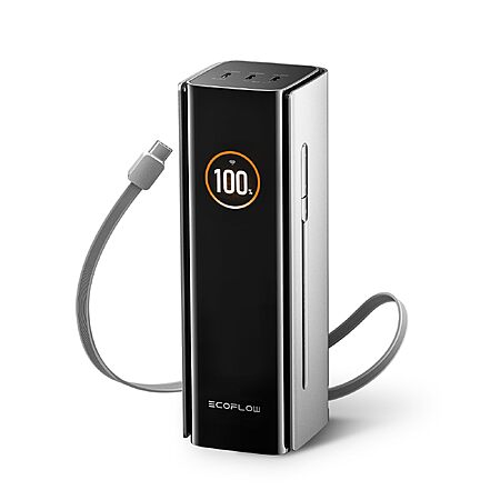 EF ECOFLOW Rapid Pro Power Bank, 4-Port with 300W Max Output, Portable Charger with 140W Built-in Cable, TSA-Approved, Smart APP