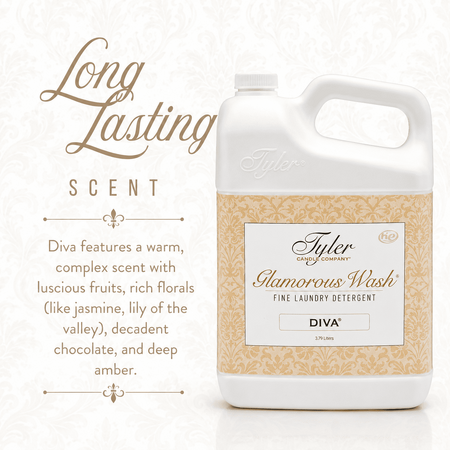 Tyler Candle Diva Glamorous Wash Liquid Laundry Detergent, 48 Loads, 128 fl oz