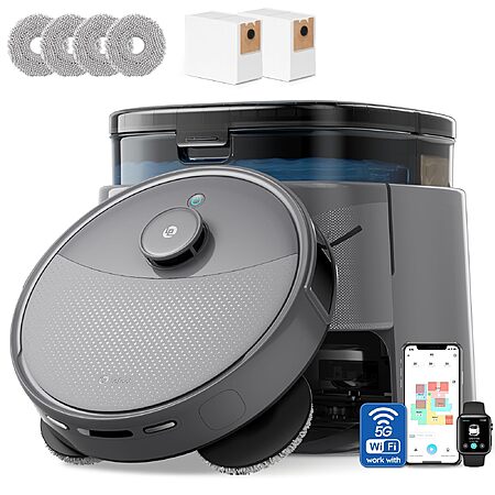 Lefant Robot Vacuum and Mop, 20000Pa Suction, 90-Day Self-Emptying, Obstacle Avoidance, Auto Mop Washing & Drying, M3 Max